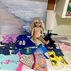 18” Madame Alexander Doll and NINE Doll Outfits and Accessories